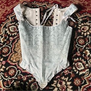 Handmade Marie Antoinette Georgian Light Blue Corset 20”